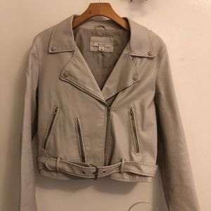 Light beige faux leather jacket